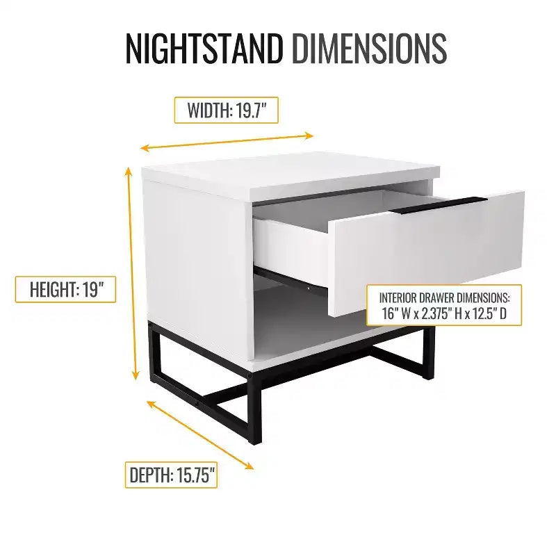 Modern Drawer Storage Nightstand