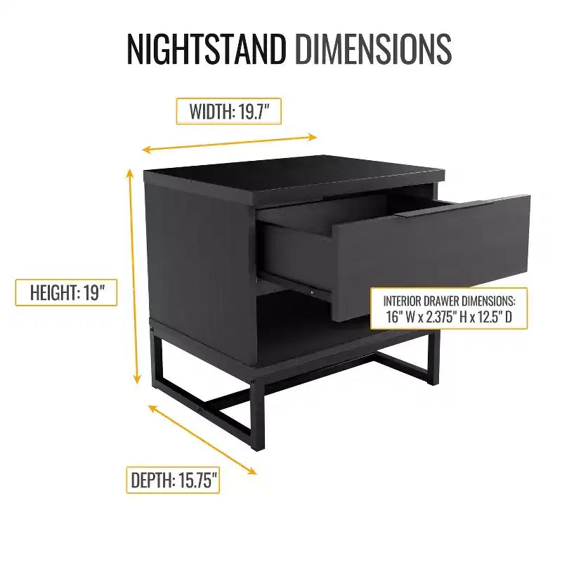Modern Drawer Storage Nightstand